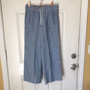 Cabo Linen Wide Leg Pant in blue
